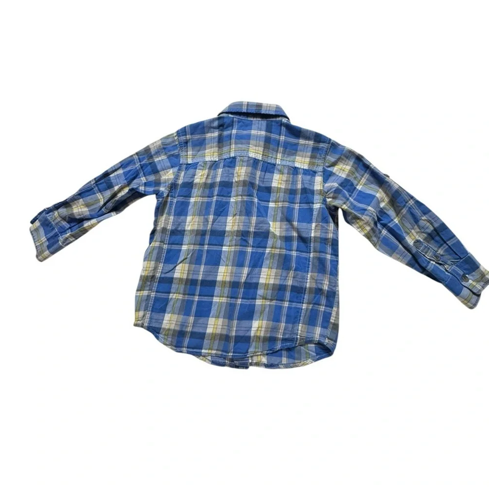 Old Navy Boys 5t plaid flannel button down shirt k258
